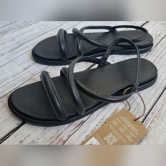 OluKai Tiare Strappy Sandals Black Women's size 5 11 Arch Support NEW NWT - Picture 2 of 6